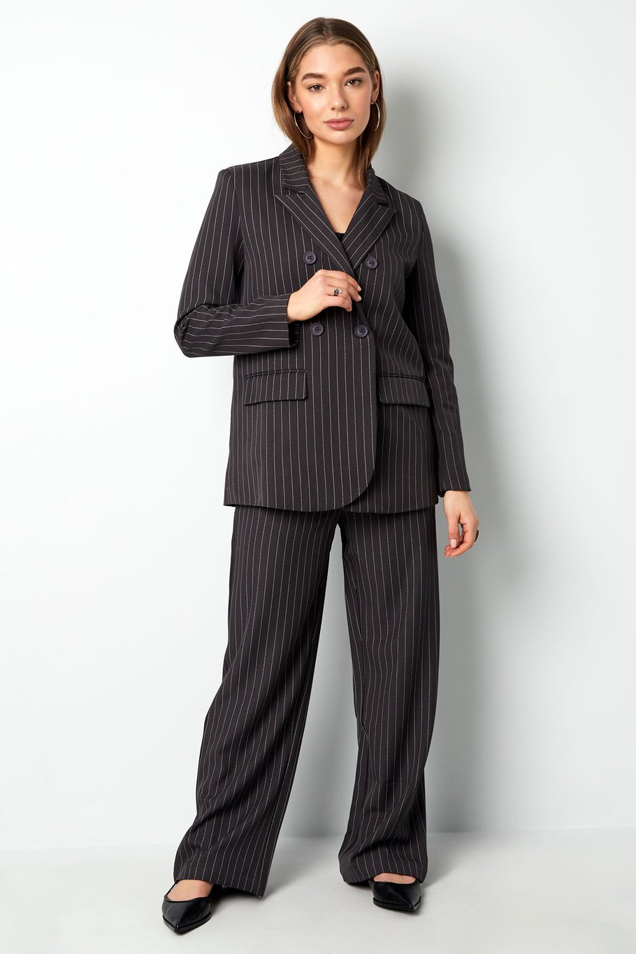 Pinstripe Blazer - Grey Picture5